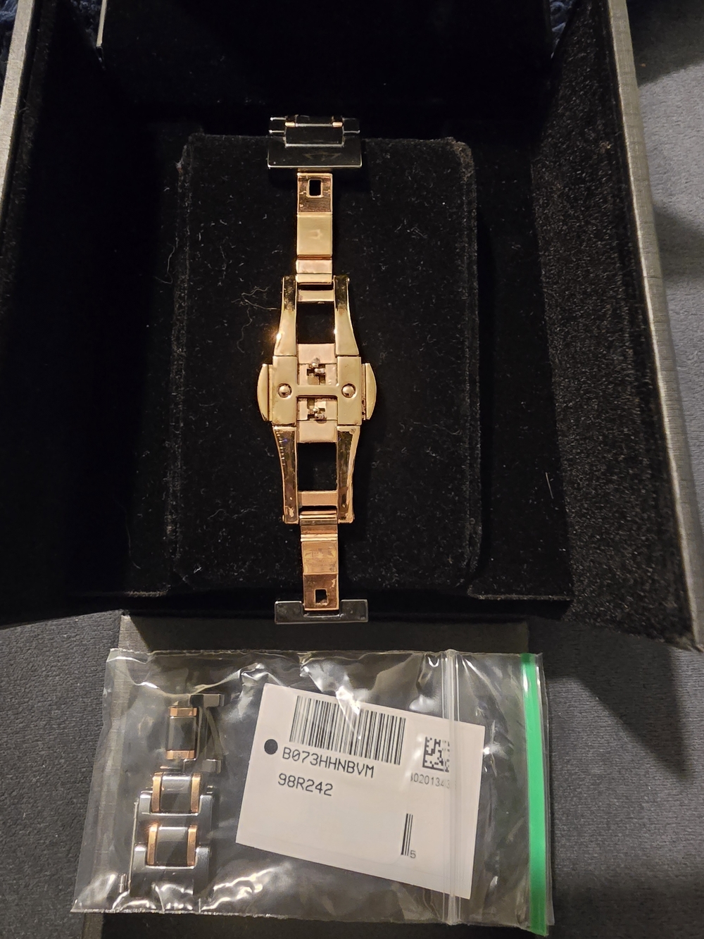 Bulova Two-Tone Black and Rose Gold Women's Watch (Marine Star - Model: 98R242) - Picture 2 of 3